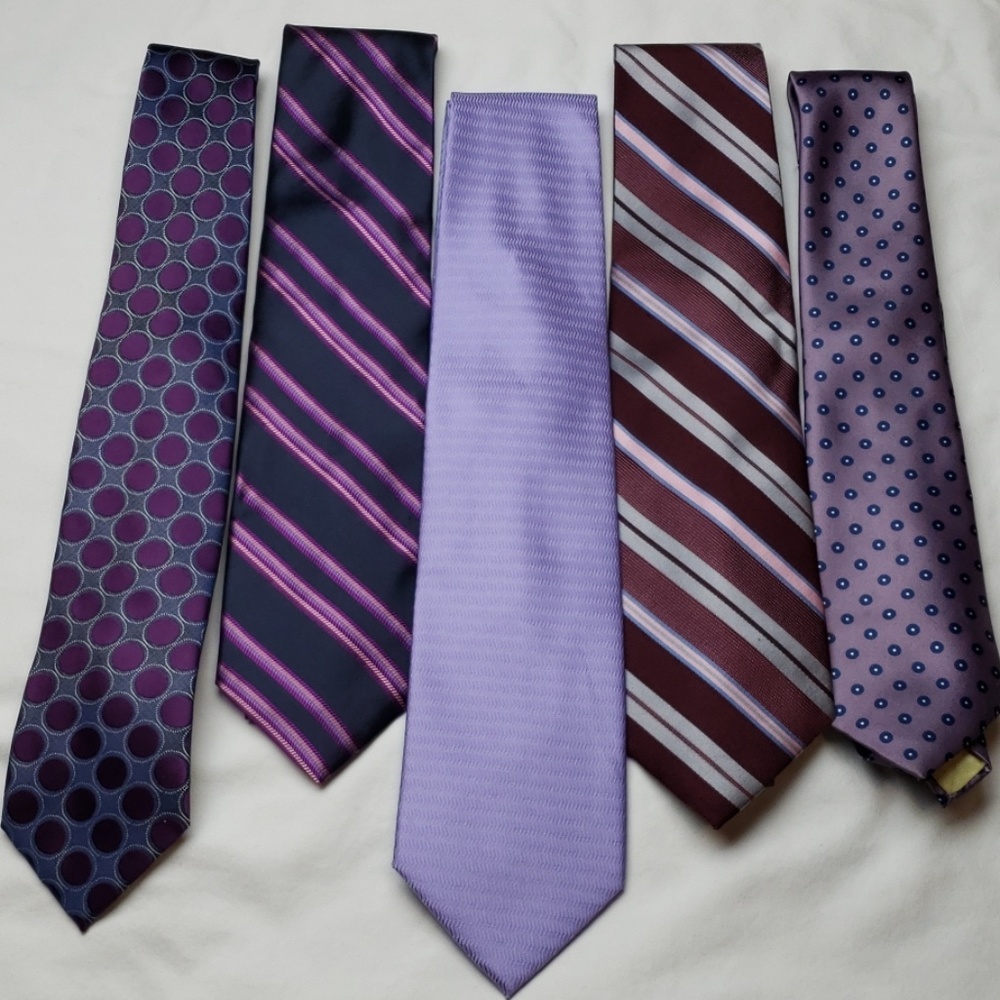 A group of 5 men's ties